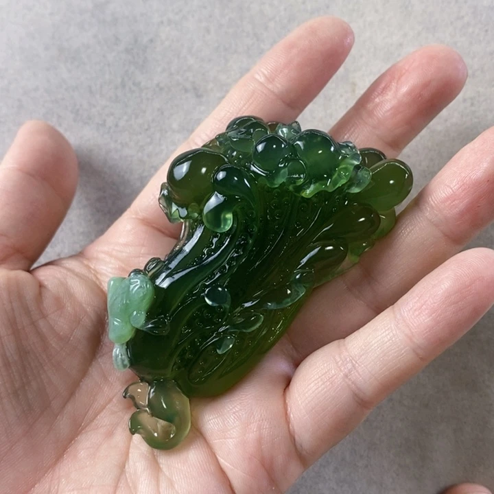 未镶嵌岫玉手把件风***淡