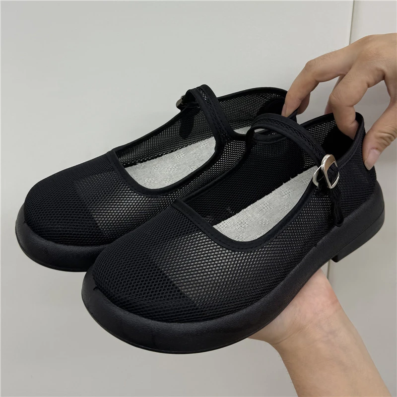 夏季镂空透气网面女单鞋老北京布鞋女轻便工作鞋女中老年妈妈鞋