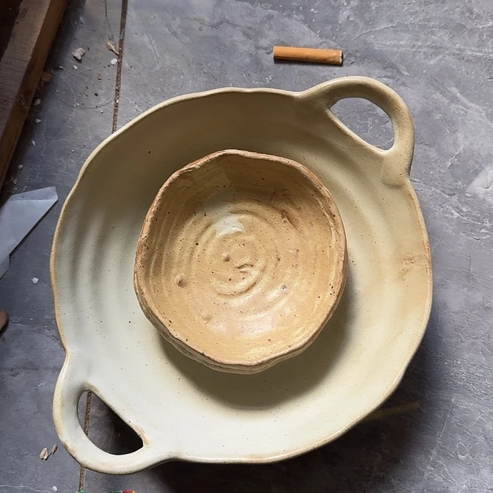 搪瓷陶瓷双耳碗2个装