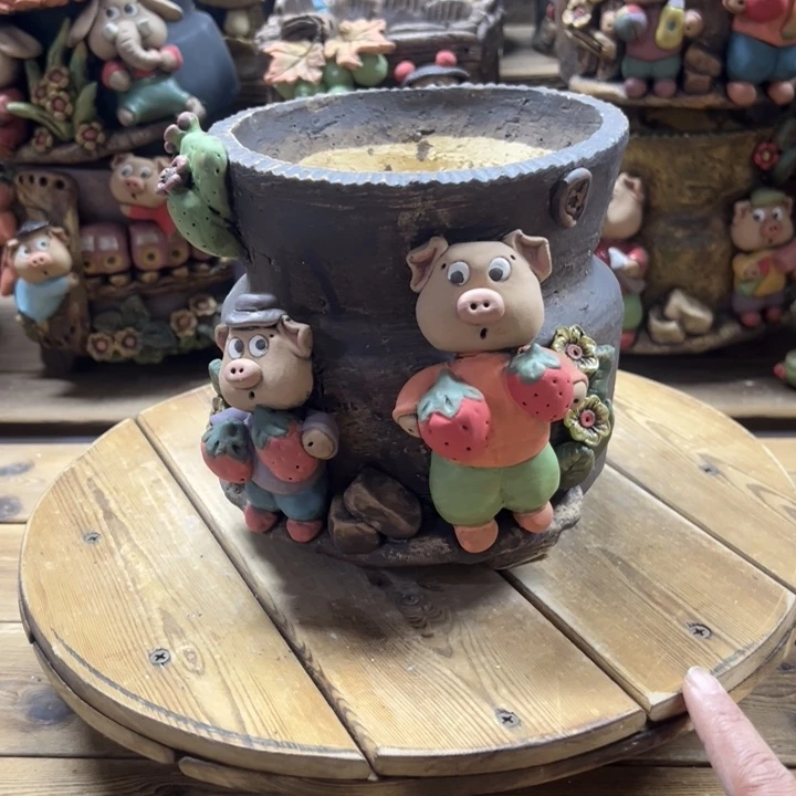 嘻哈多肉花盆百搭