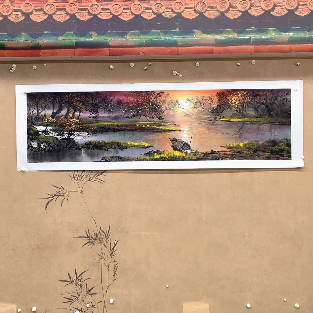 国画手绘国画山水，画心