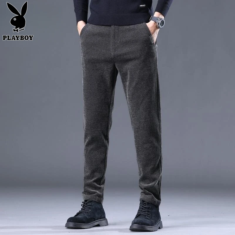 花花公子男士休闲裤春季新款潮流韩版商务修身百搭西装直筒长裤子