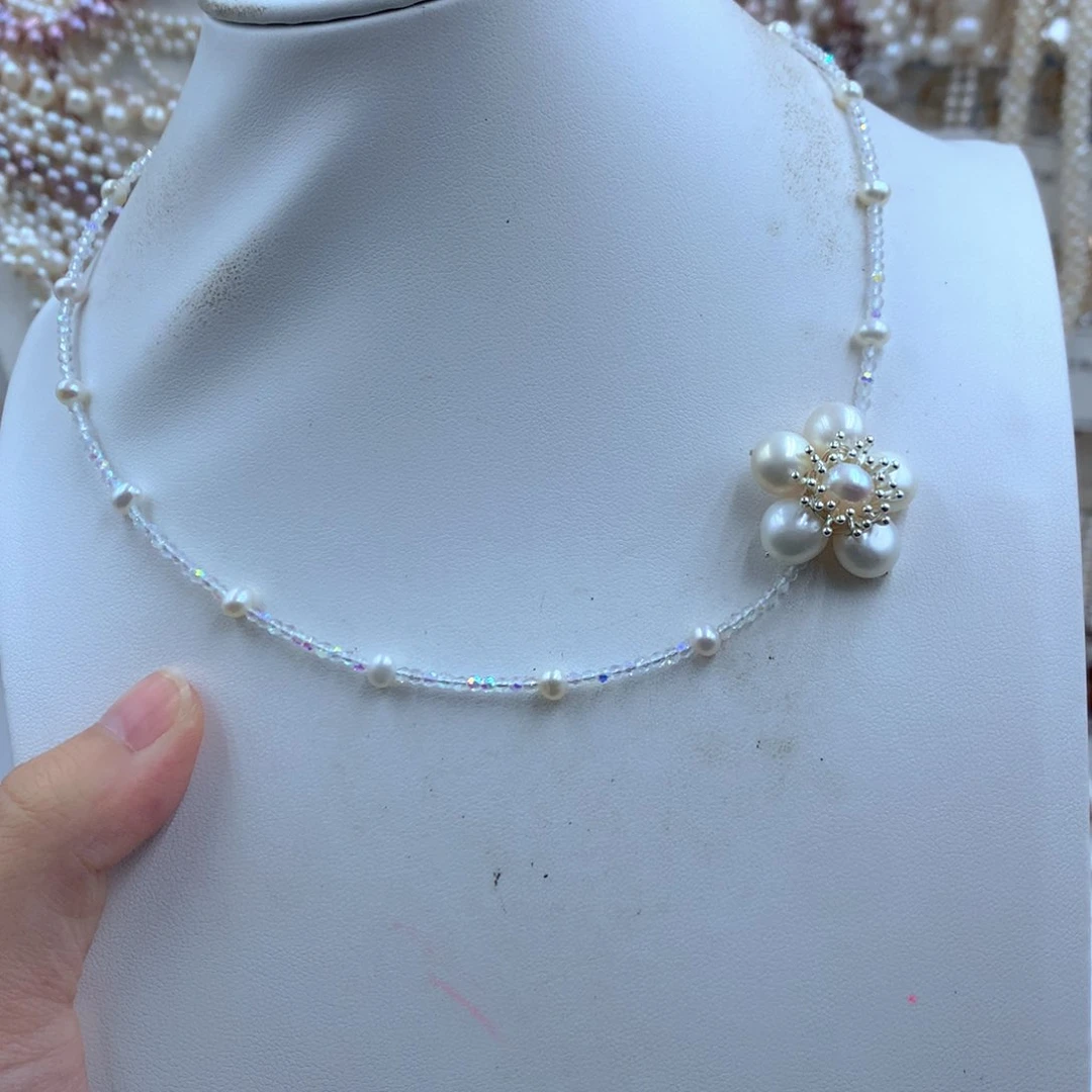 颈饰合金淡水珍珠