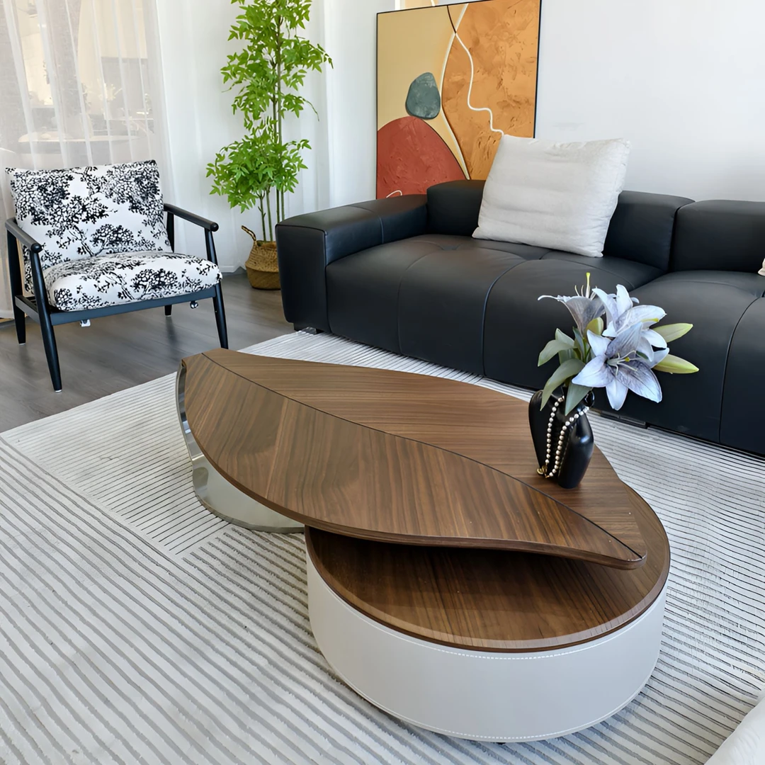 创意极简茶几异形茶几客厅收纳树叶茶几意式个性家用