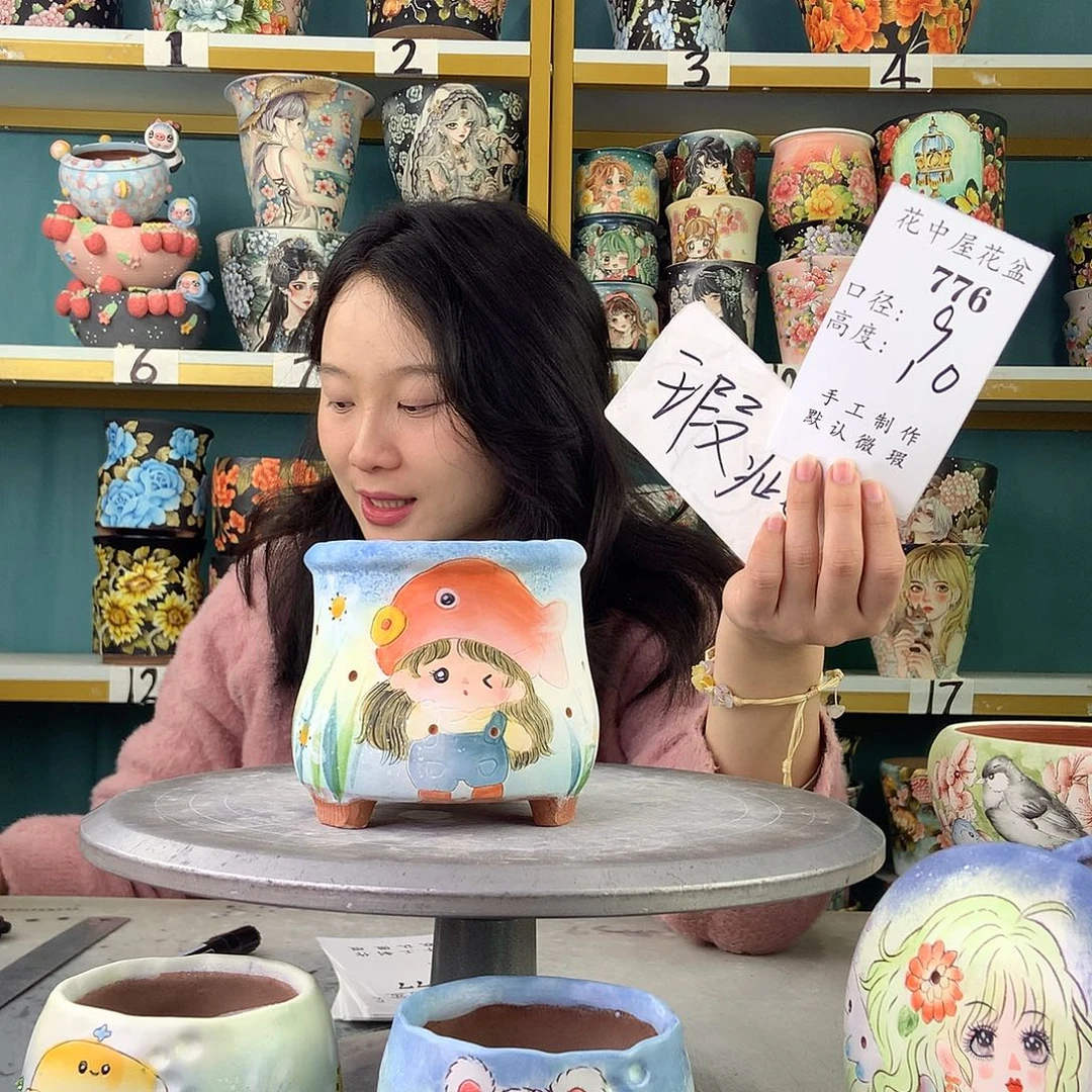 陶景德镇手工花盆776