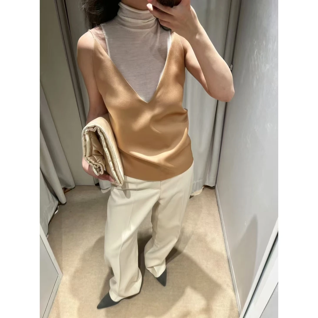 【FELOCCA】V领吊带上衣高级感轻奢极简上衣背心25SBX183