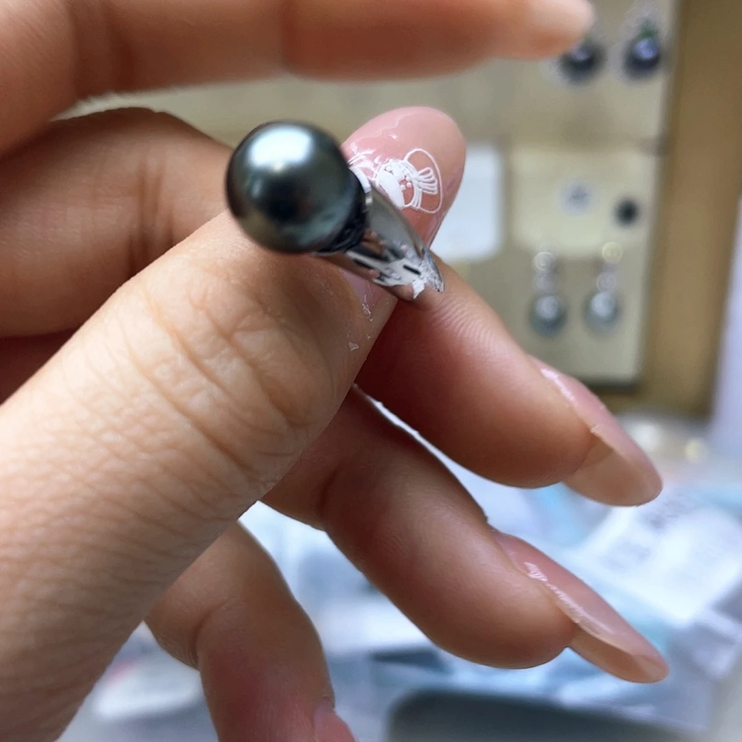 海水珍珠戒指银S925镶嵌