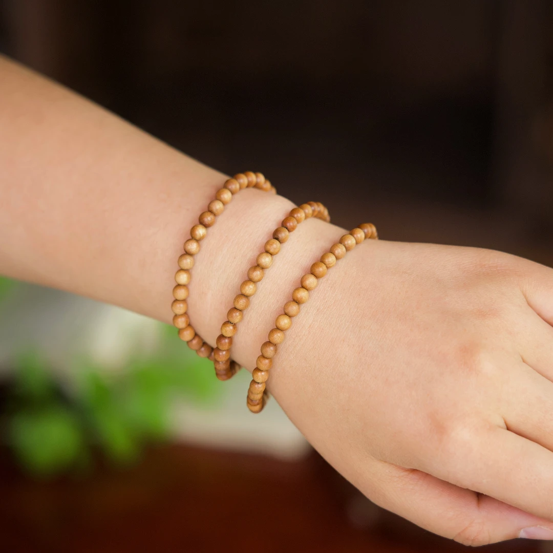 木善老山檀新款素三圈手串手链饰品摆件木质男女通用装饰精致把玩