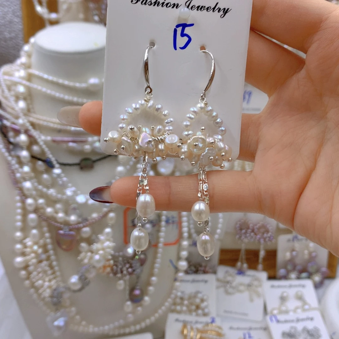 淡水珍珠耳饰合金