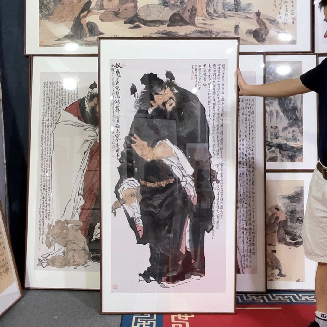 国画手绘画作品带框80/160