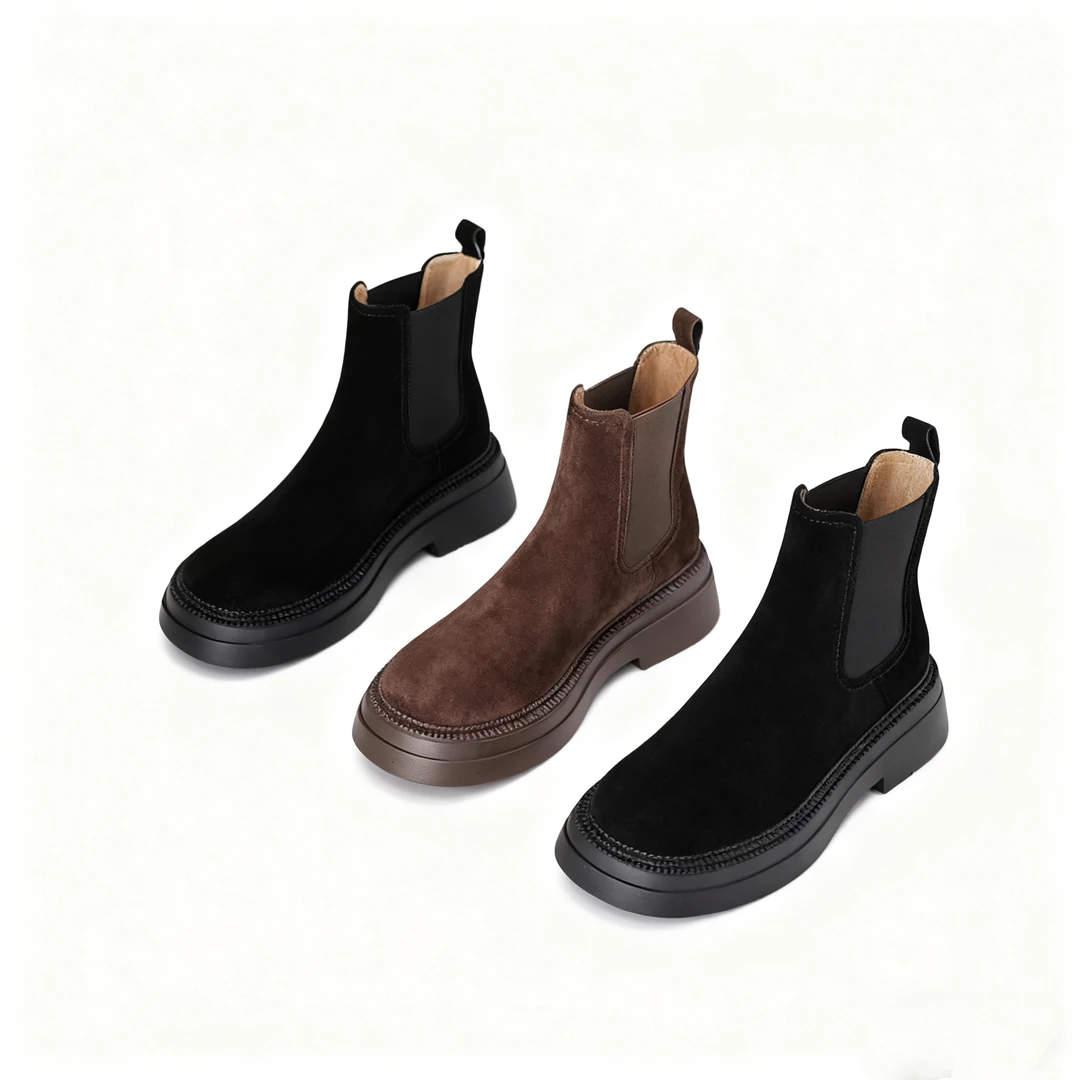 今品汇•2025复古女鞋加绒短靴保暖棉鞋冬季女靴勃肯百搭切尔西靴