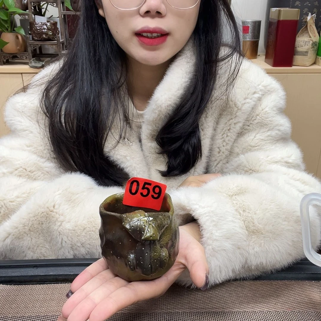 壶059老韩坭兴陶  柴烧呱呱杯