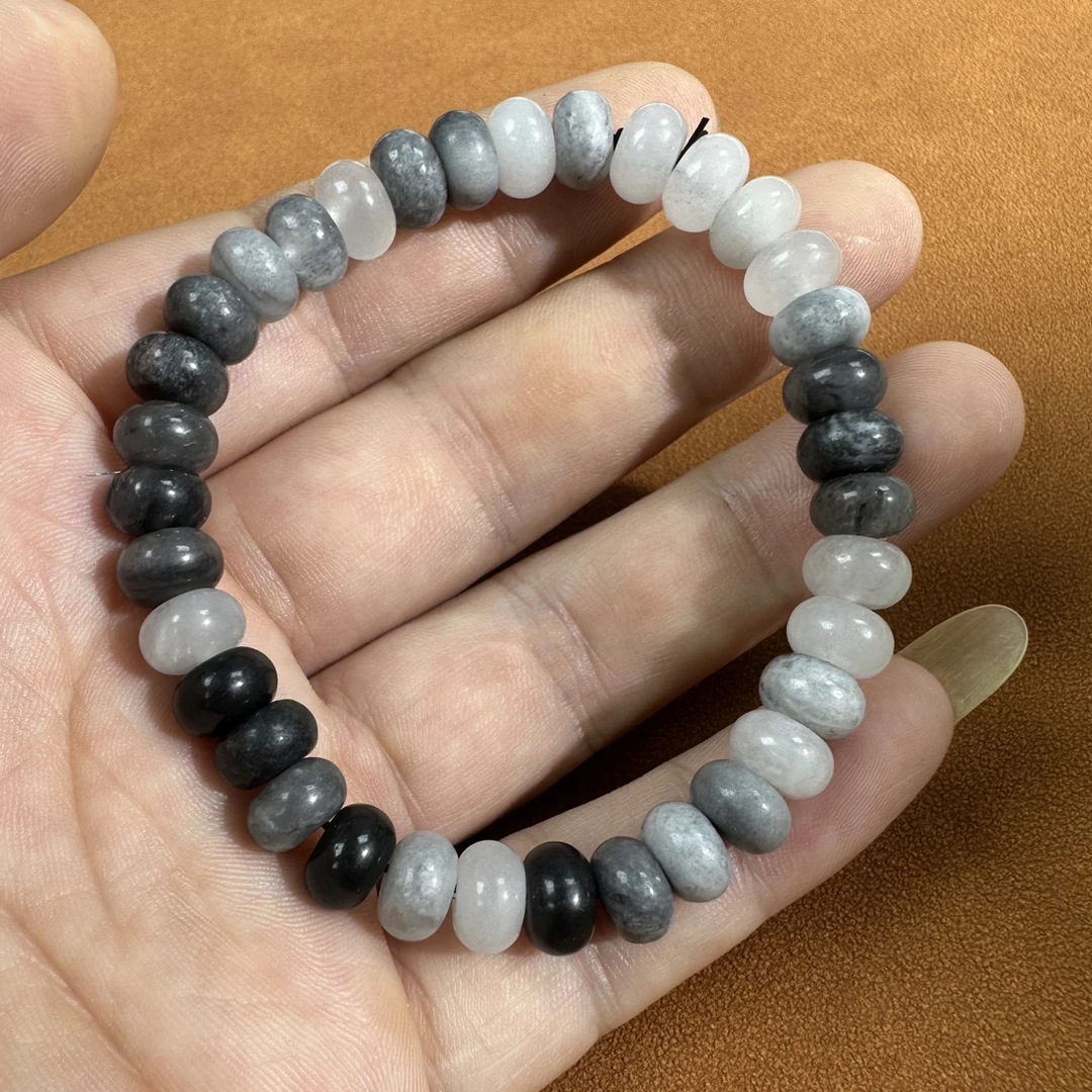 5*8mm算盘珠diy珠串青花色手工定制