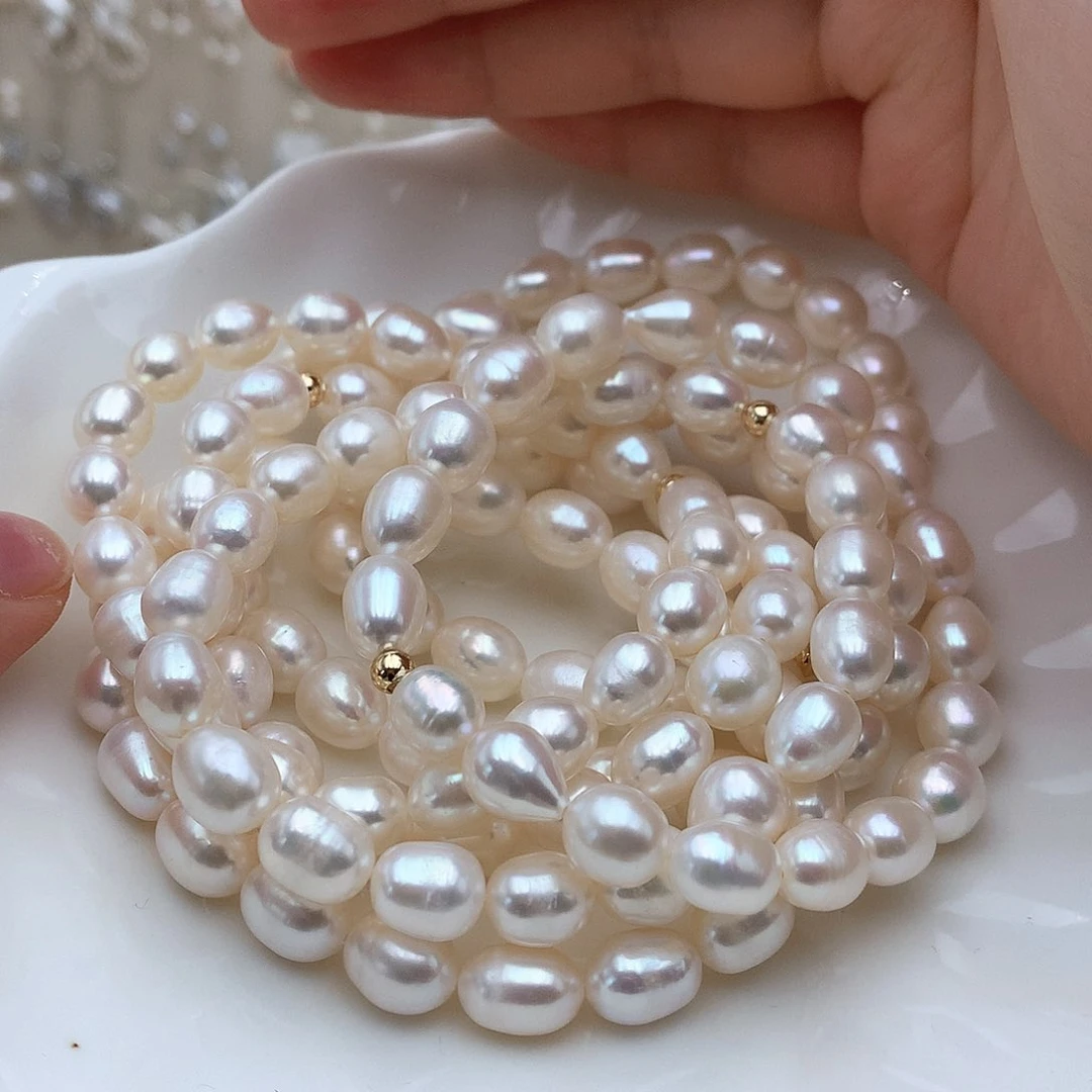 银S925镶嵌手绳淡水珍珠