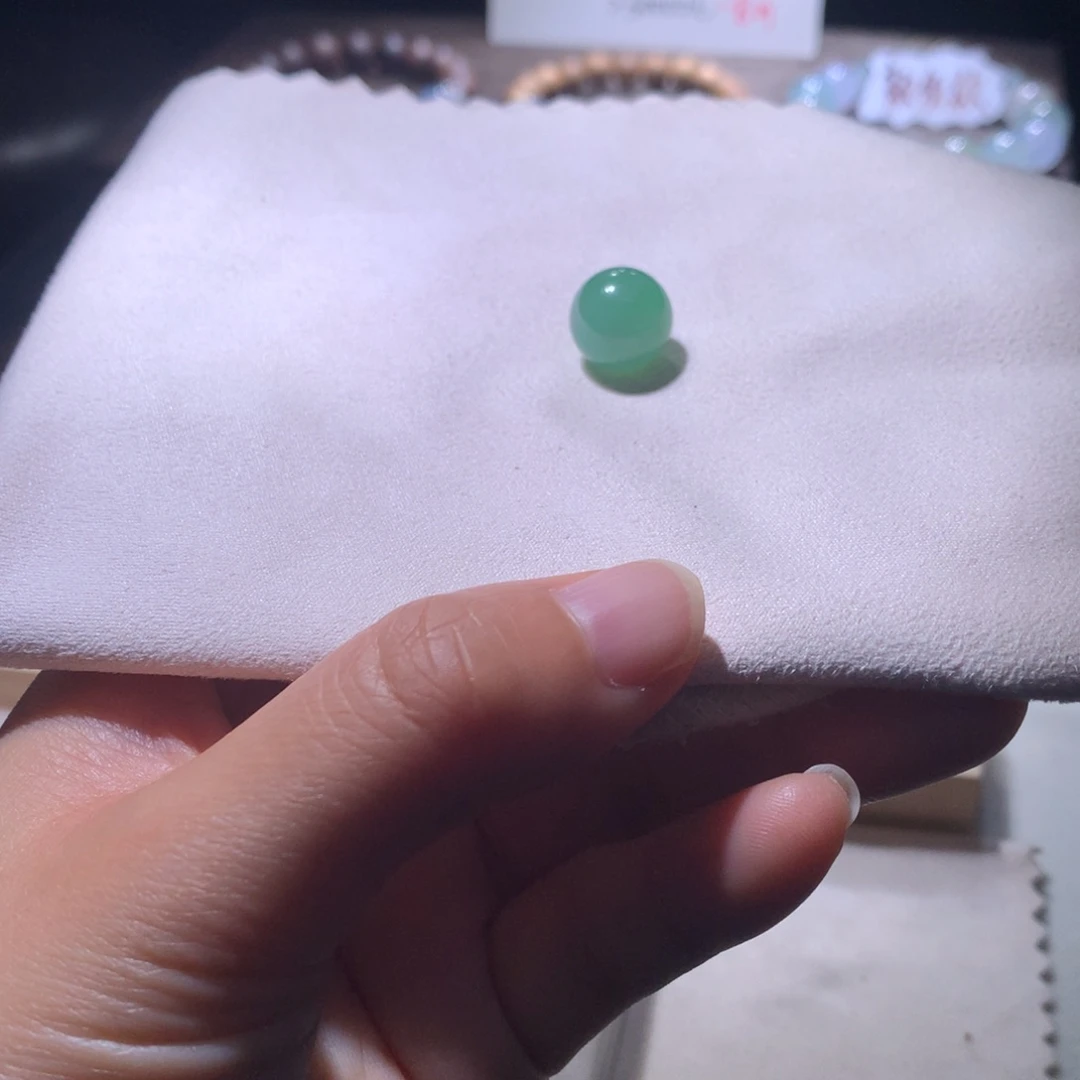 翡翠散珠天然缅甸翡翠A货卡12.12 阳绿珠