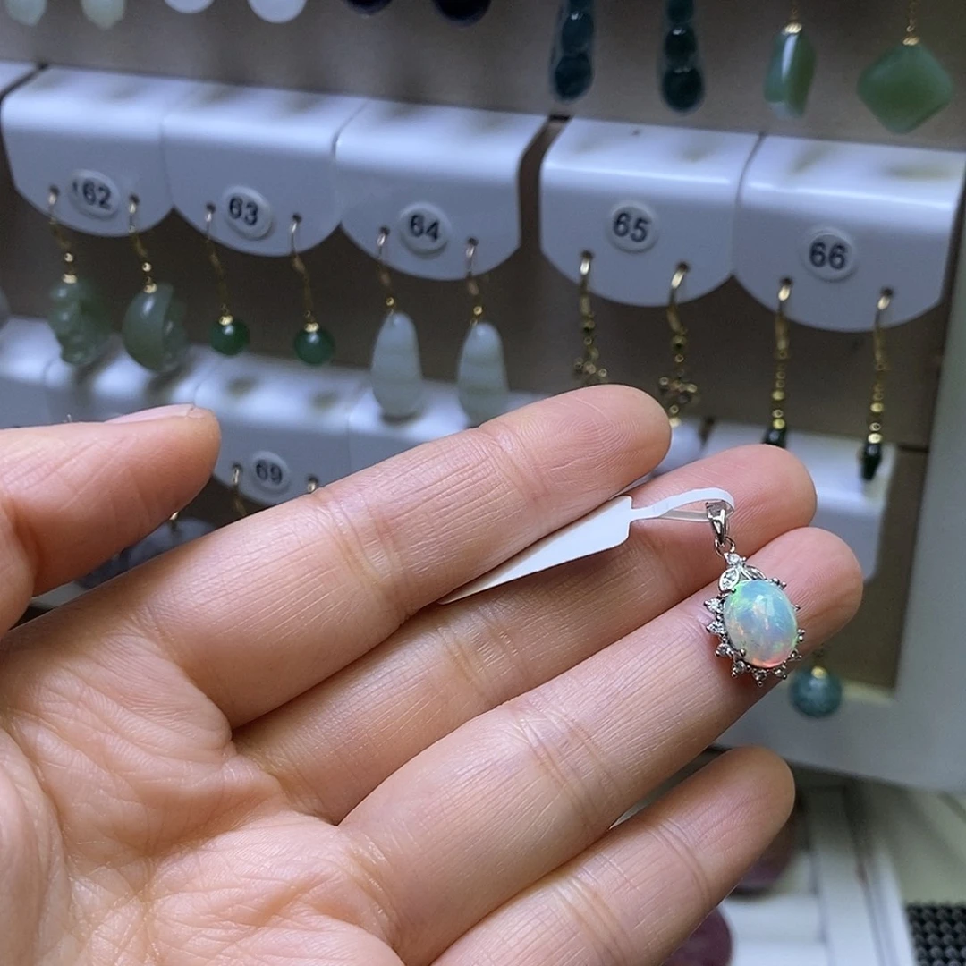 欧泊银S925镶嵌颈饰