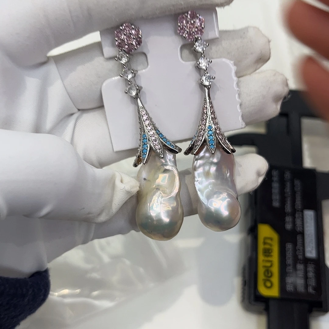 淡水珍珠耳饰合金