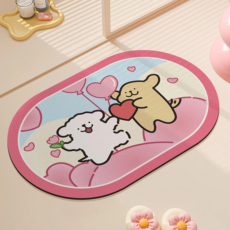 春季线条狗硅藻泥地垫居家好物卫生间浴室洗手间门口防滑吸水地垫