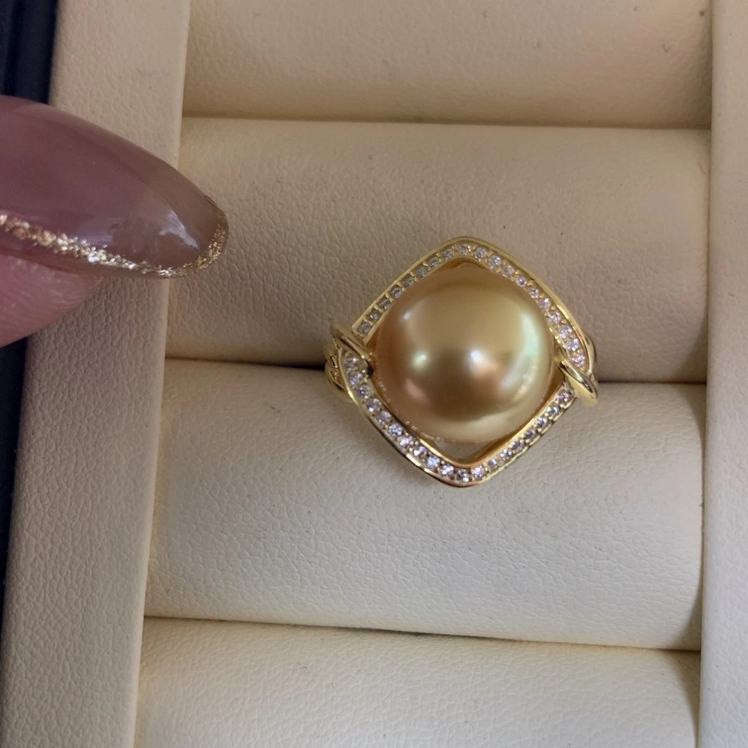 银S925镶嵌海水珍珠戒指
