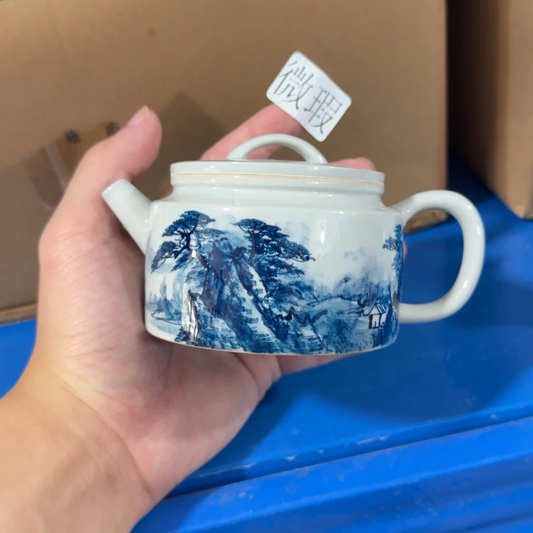 釉下手绘茶具微瑕