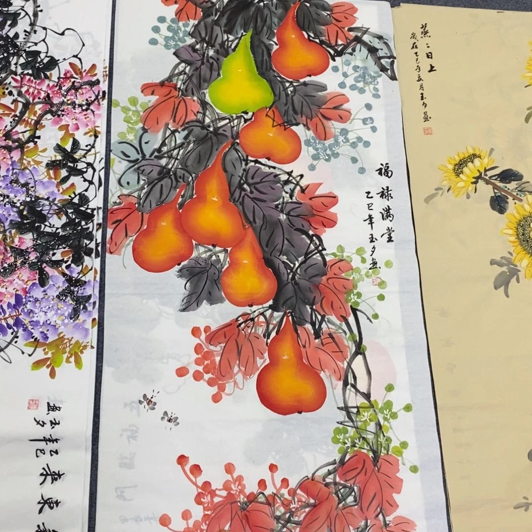 国画尺寸140✖️70四尺纯手绘画