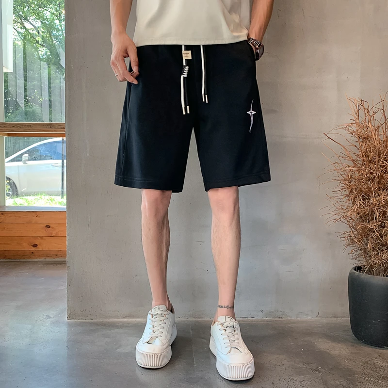 男士个性刺绣短裤夏季薄款潮流痞帅休闲中裤子2025新款户外五分裤