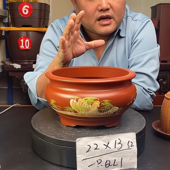 紫砂花盆货号一只QL1