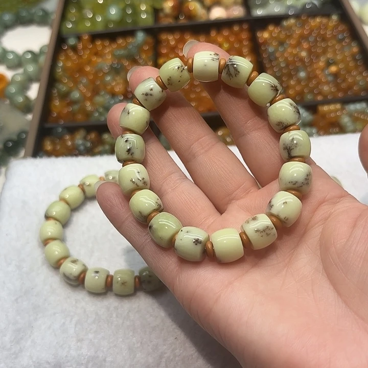 蛇纹石玉未镶嵌手串玖***C