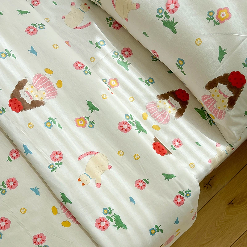 小公主纯棉灵动女孩床单单件100全棉床笠亲肤被套1.5m1.8米四季款
