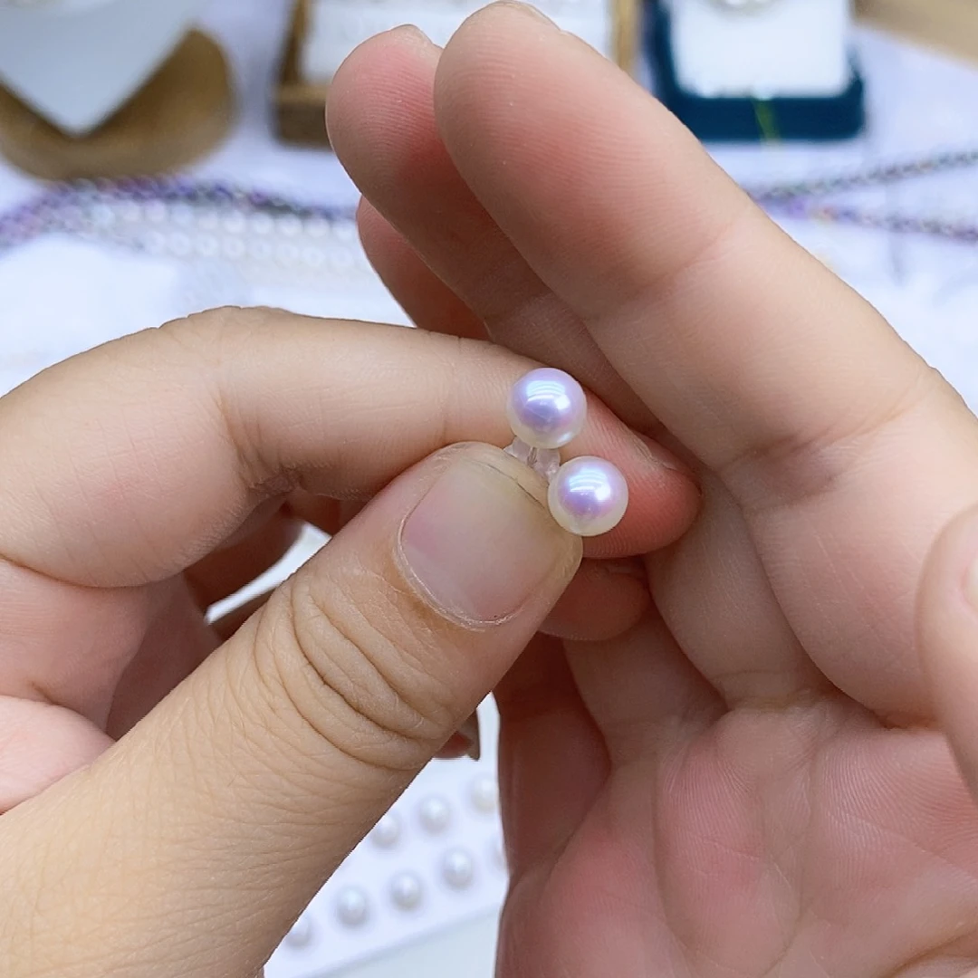 陌***）淡水珍珠银S925镶嵌颈饰