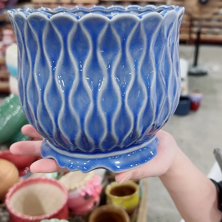 有孔.凑满10元发货多肉陶瓷花盆！