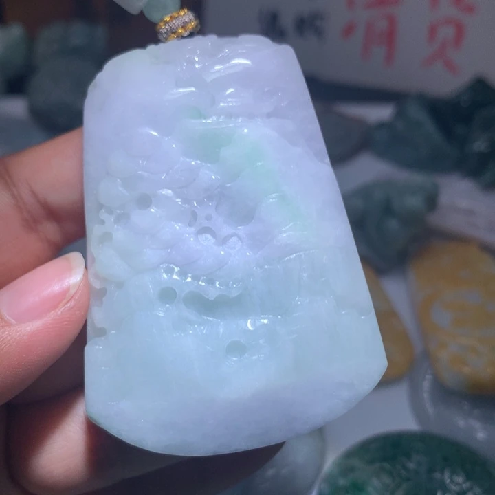 翡翠未镶嵌颈饰保真天然A货翡翠