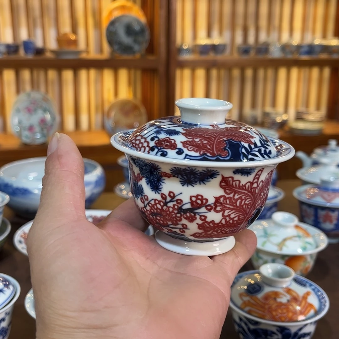 錡镇堂手工手绘盖碗