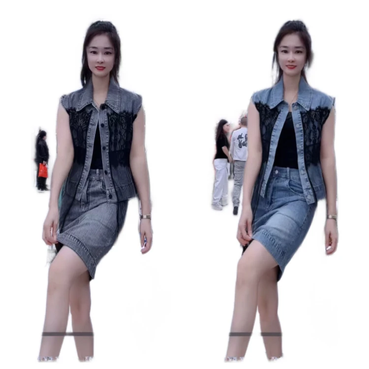 2160款春夏季牛仔两件套