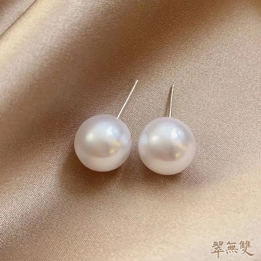 【翠无双】纯天然淡水珍珠耳钉一对 | 多样性发一