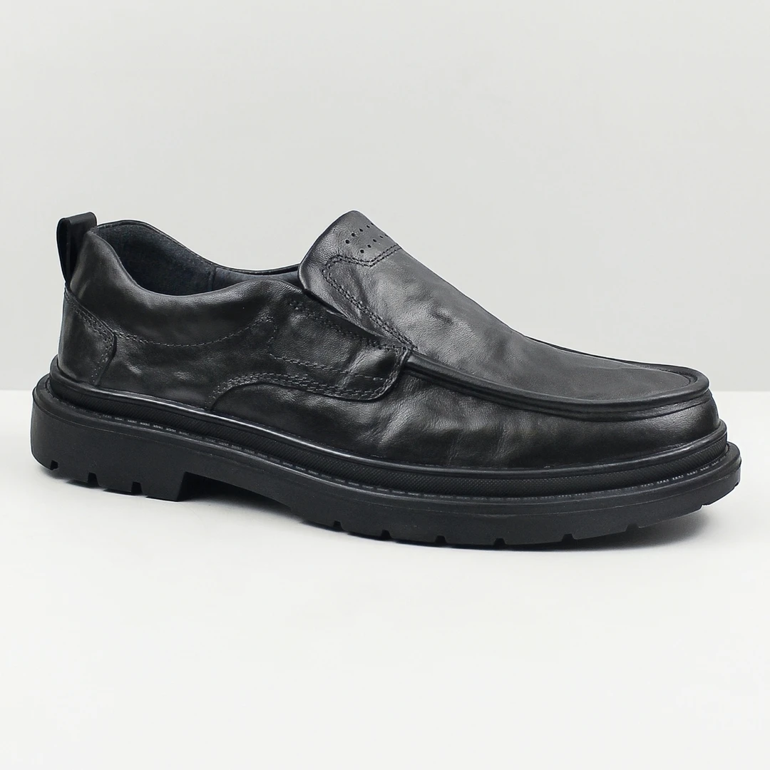 头层牛皮商务休闲皮鞋增高男士单鞋厚底真牛皮男鞋低帮舒适皮鞋男