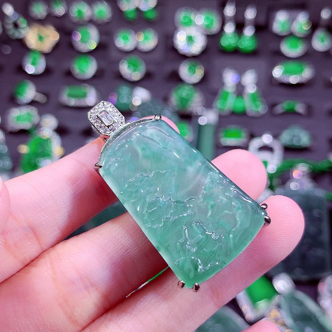 翡翠未镶嵌颈饰天然