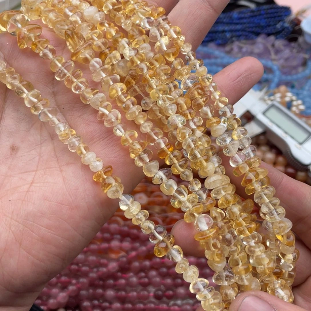 玛瑙/玉髓珠宝半成品未镶嵌一条装7mm左右黄水随行