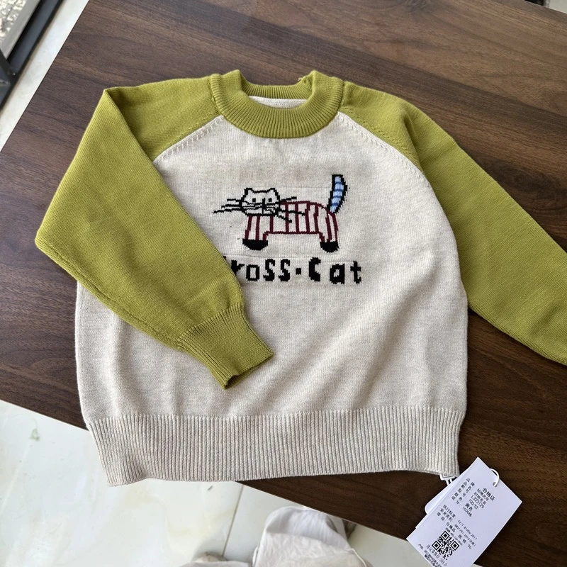儿童纯棉毛衣针织衫中小童洋气百搭春秋装宝宝上衣