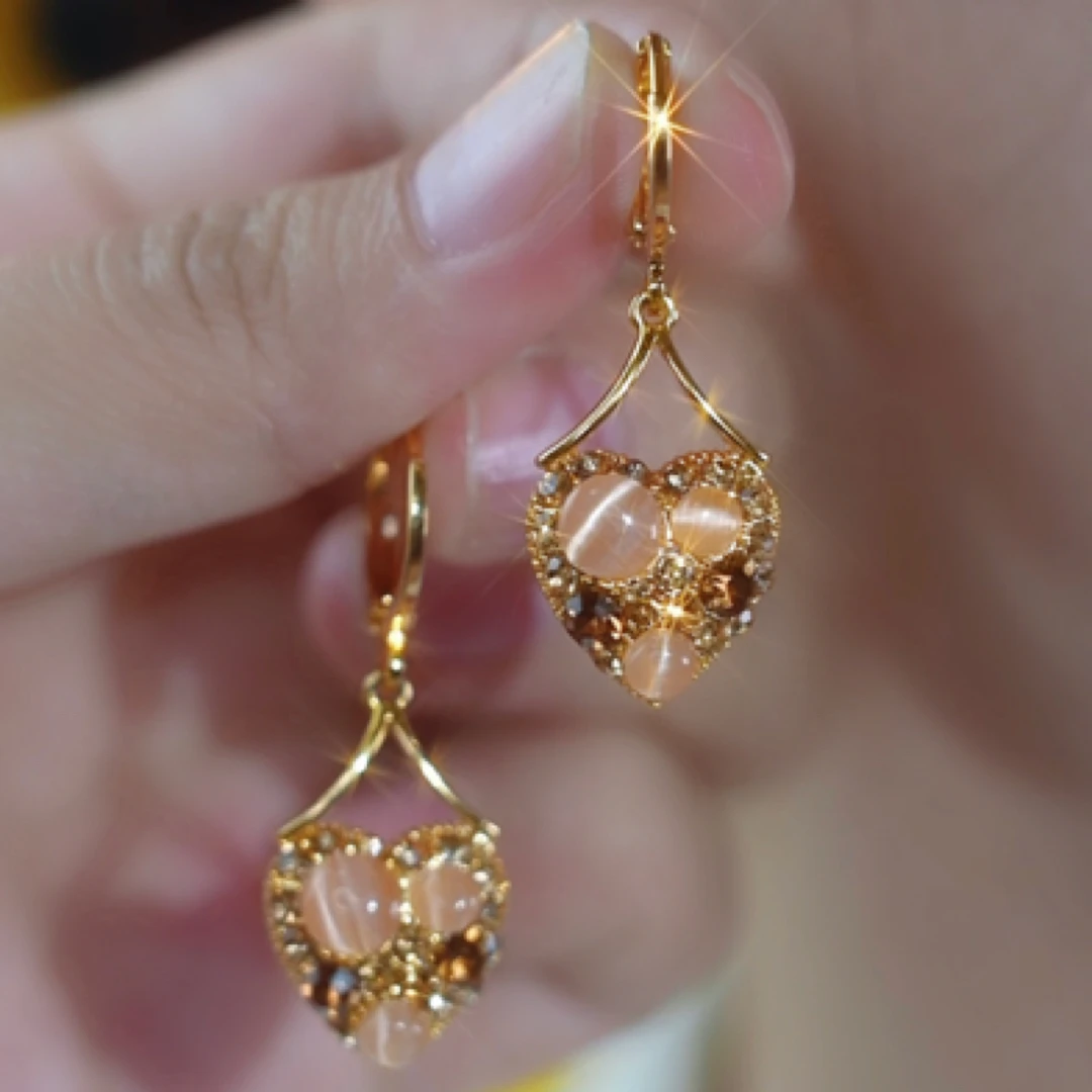 霓倾 铜合金耳饰 [心心相印]高级感气质时尚爱心耳环