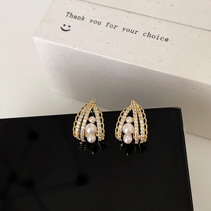 铜合金耳饰 AL5866法式复古蕾丝花边精致轻奢感耳环气质时尚百搭