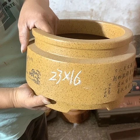 紫砂花盆手工制作