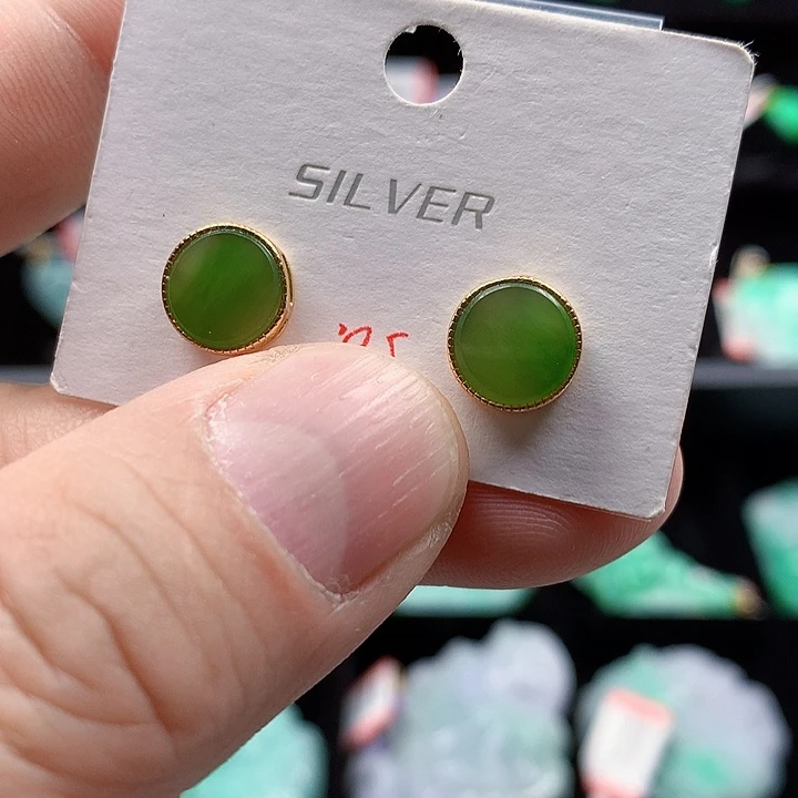 颈饰银S925镀金镶嵌和田玉