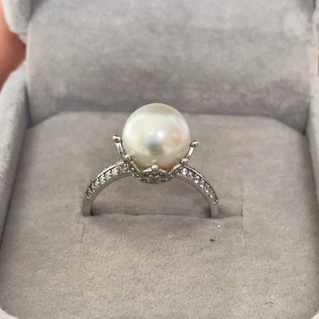 海水珍珠戒指银S925镶嵌