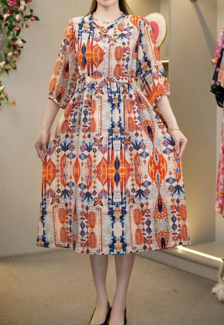 （苏依阁）MY春季新款花边领~波西米亚风气质时尚洋气女装连衣裙