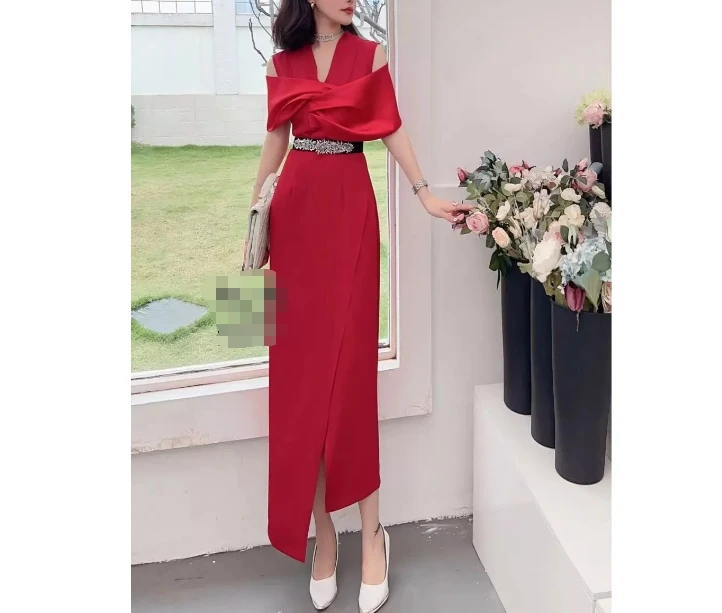 女神优雅连衣裙（不加腰带衣长120左右）东9地82056