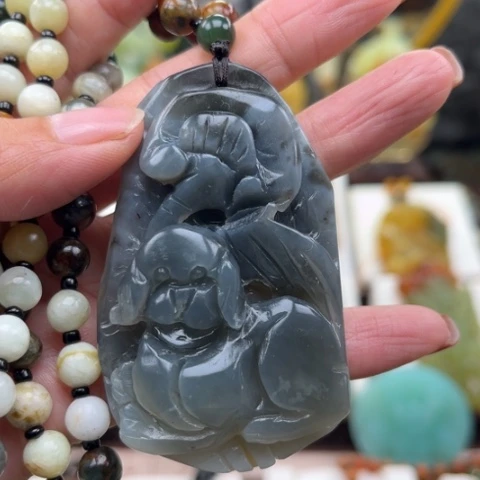 岫玉未镶嵌挂件挂件
