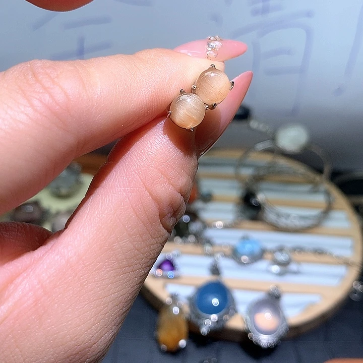 戒指银S925镶嵌水晶