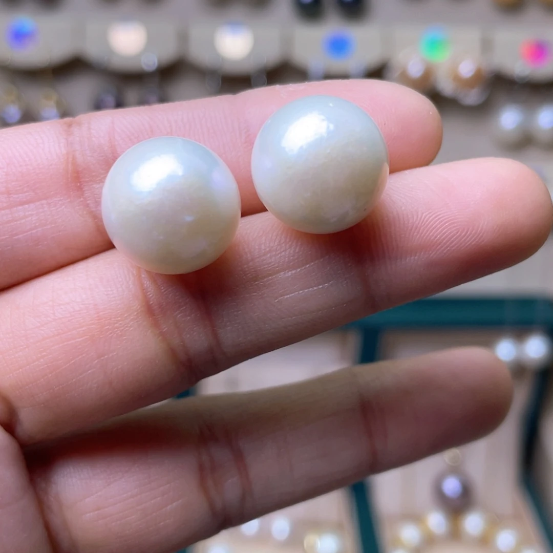 淡水珍珠耳环银S925镶嵌