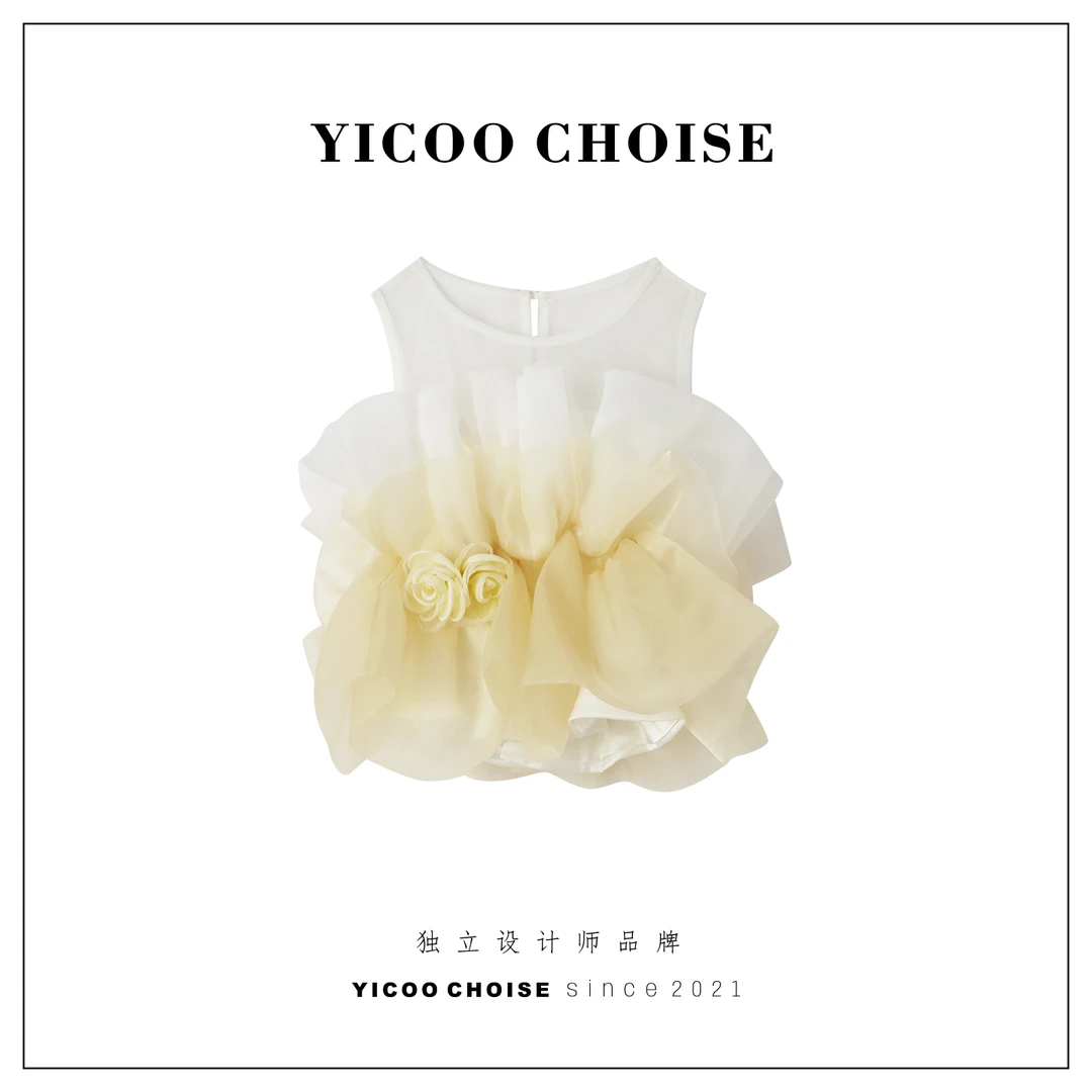 （在仓）YICOO【手捧花】小众手工立裁礼服背心YC256050气质儿童走秀